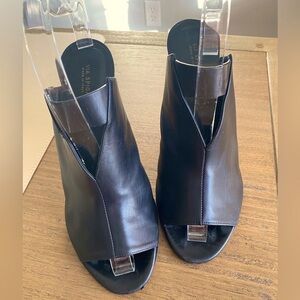 Via Spiga Heels - Women's Mira‎ Leather Peep Heels - Size 8.5